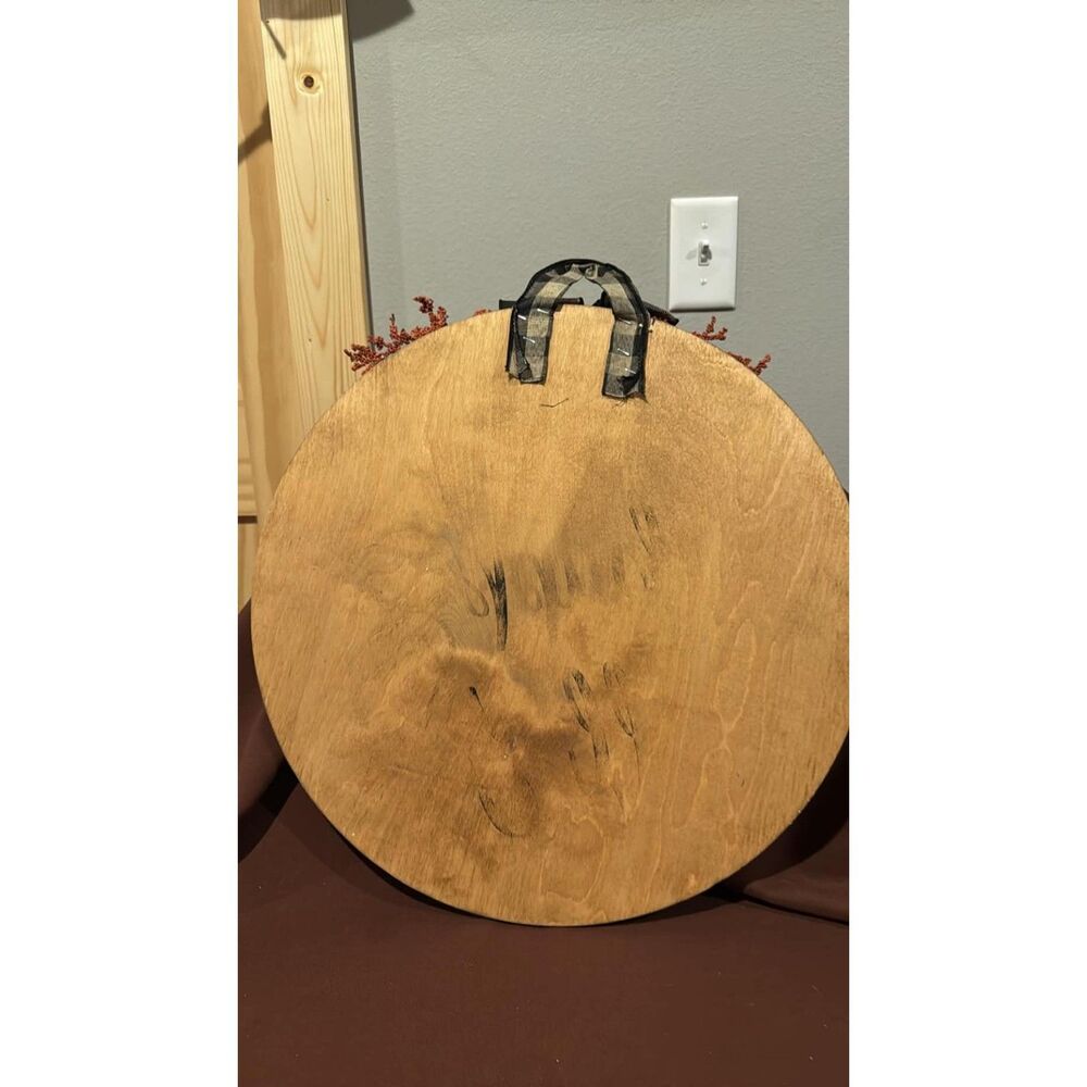 happy fall y'all Wooden Hanging Round Door Rustic Autumn Decor